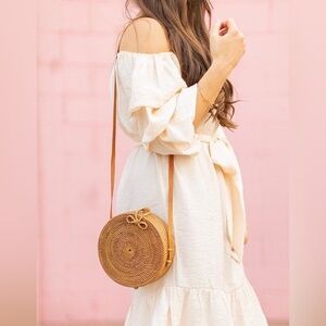 Round Woven boho Bag